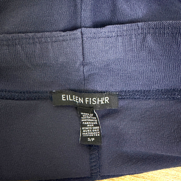 Eileen Fisher Pants Womens Small Blue Pull On Stretch Career Viscose Crop 26.5 - Picture 5 of 8